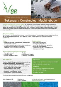 vacature Tekenaar Constructeur Machinebouw